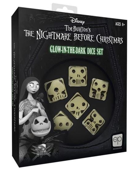 Premium Nightmare Before Christmas D6 Dice Set Glow in the Dark
