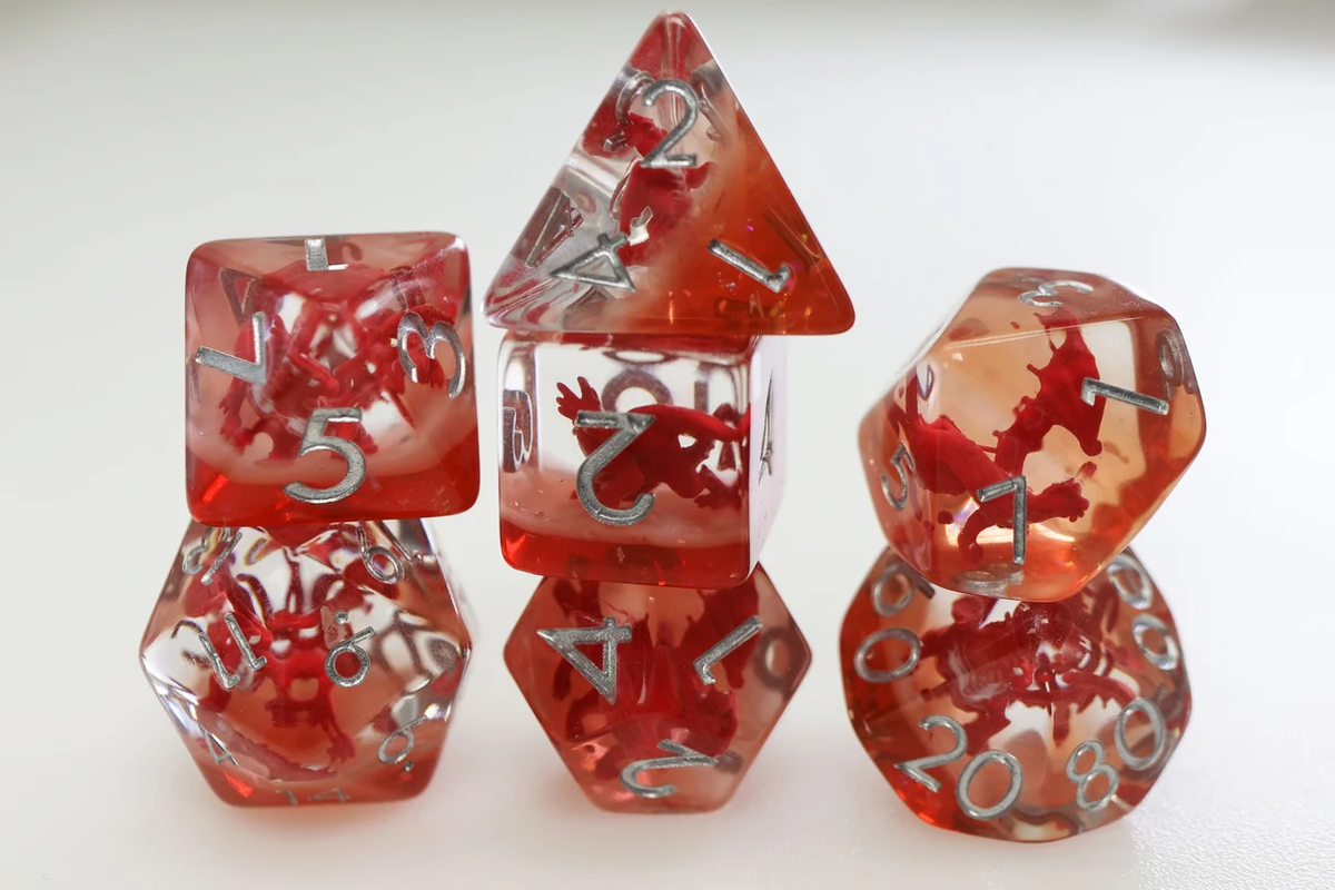 Young Red Dragon Poly 7 Dice Set