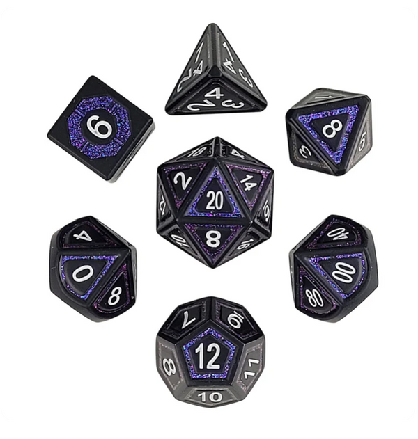 Underdark Glimmer Metal Poly 7 Dice Set
