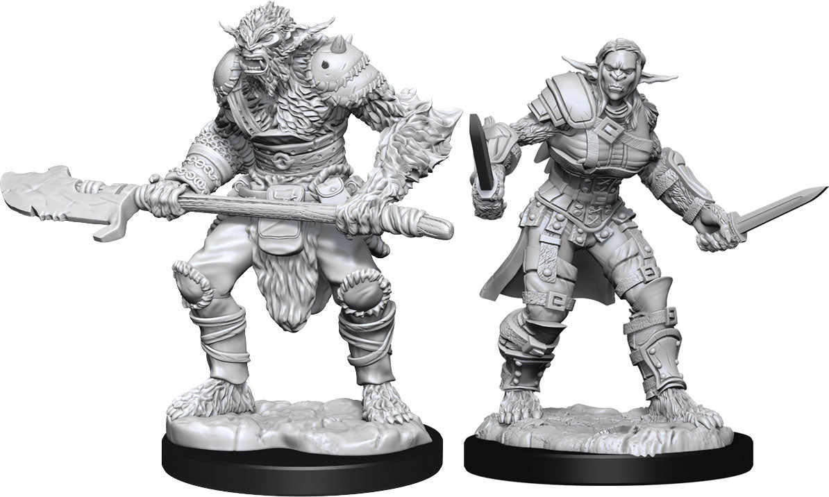 D&D Minis: W15 Bugbear Barbarian Male & Bugbear Rogue Female