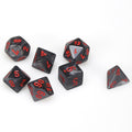 Velvet Black w/red Poly 7 dice set