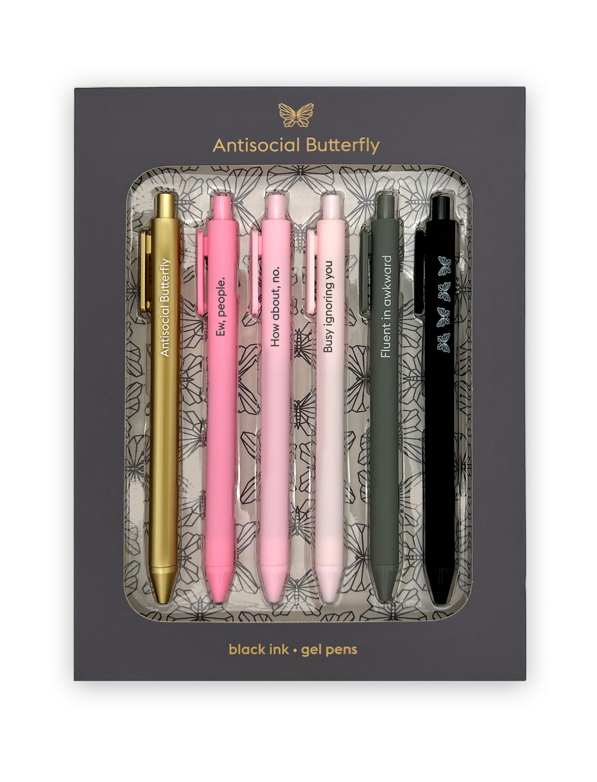 Antisocial Butterfly Pen Set