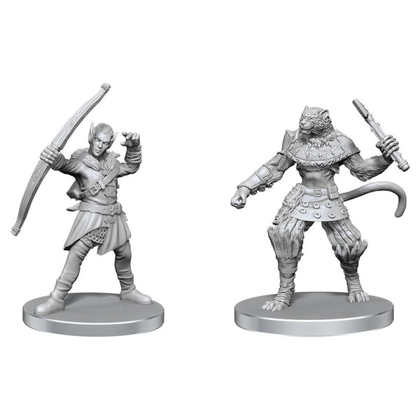 Pathfinder Minis: W26 Elf Hunter & Catfolk Bandit