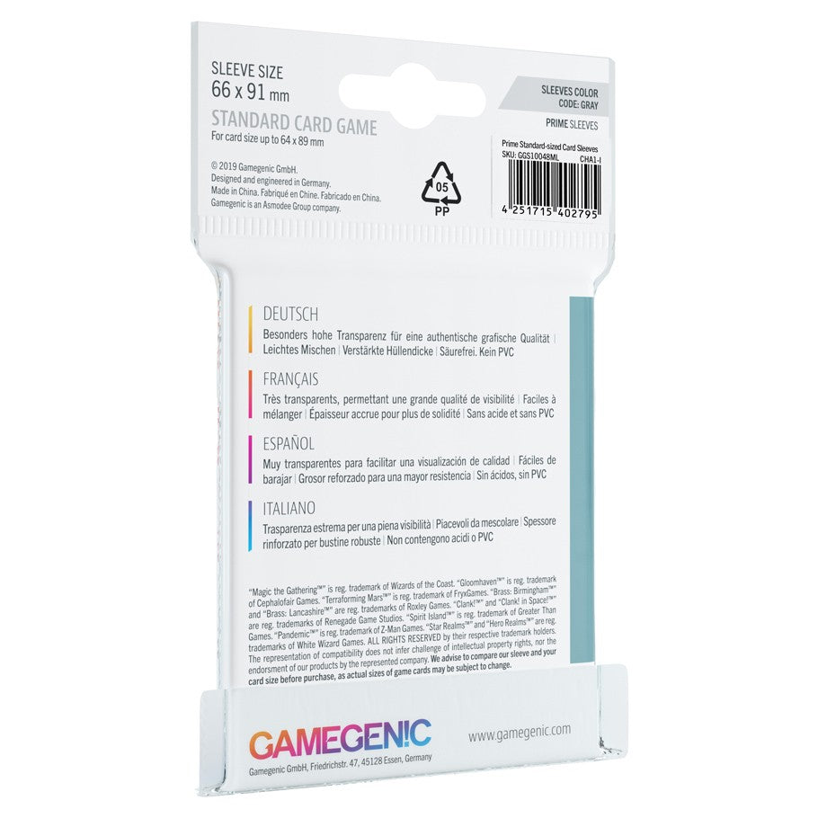 Prime Standard Card Game Sleeve Grey (50)