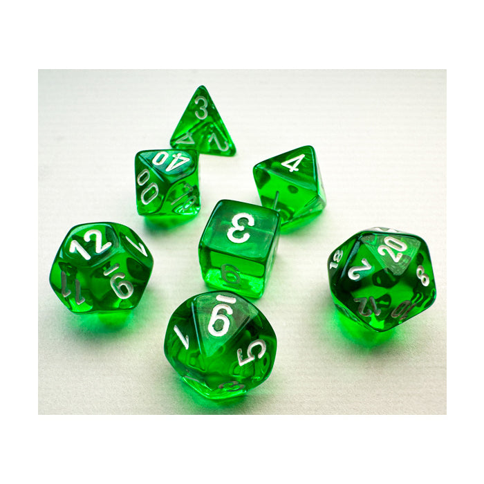 Mini Translucent Green with White poly 7 set