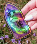 Worm On A Broom - Holographic Sticker