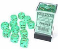 Light Green w/gold 16mm Borealis Luminary Dice Set