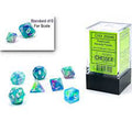 Festive Waterlily/white Mini-Poly 7 Dice Set