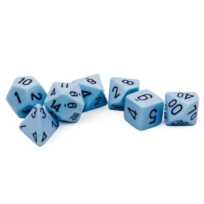 Opaque Pastel Blue/black Poly 7 Set