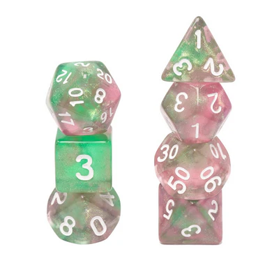 Glow in the Dark Rebirth Poly 7 Dice Set