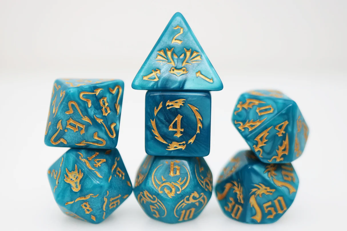 Drake's Flight: Cobalt Poly 7 Dice Set