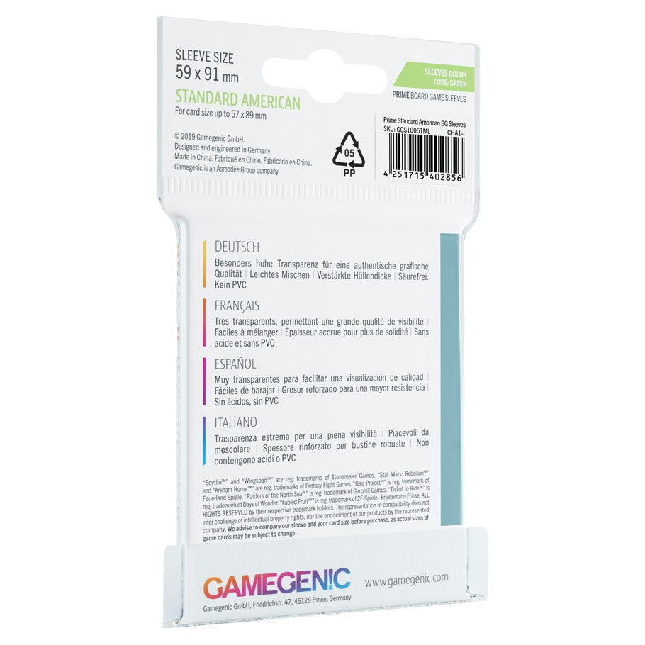Card Sleeves: Prime Standard American-Sized  Green (50)