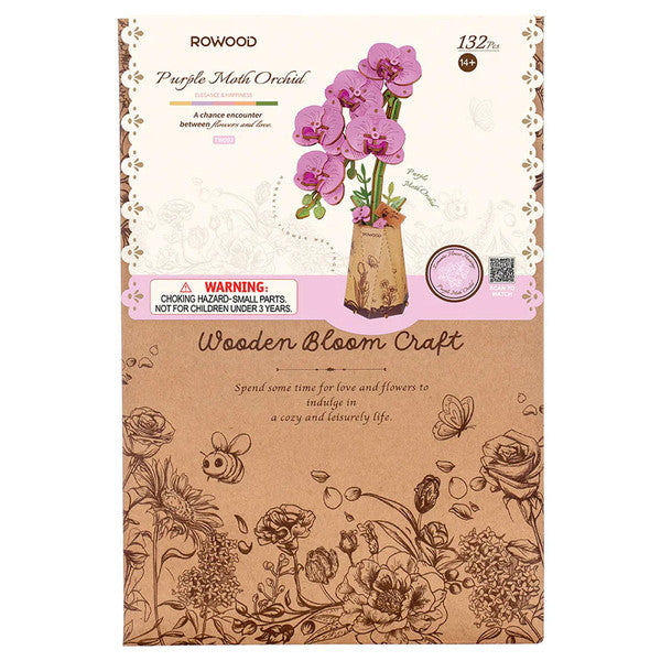 Purple Moth Orchid Wooden Flower Kit