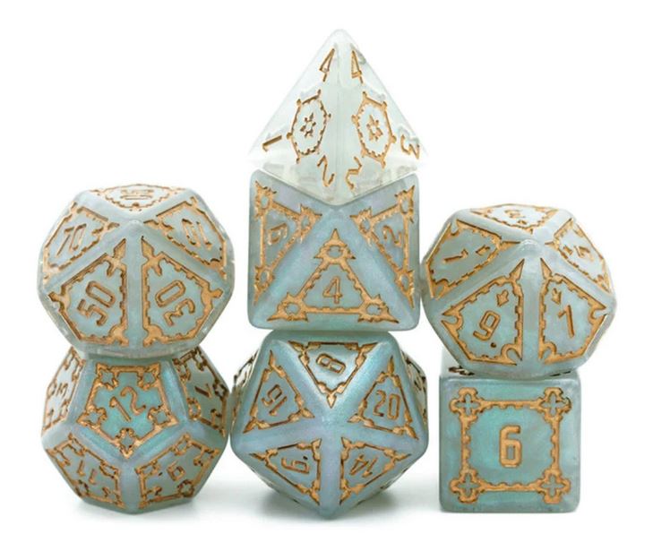 Huge Grey Castle Dice Set