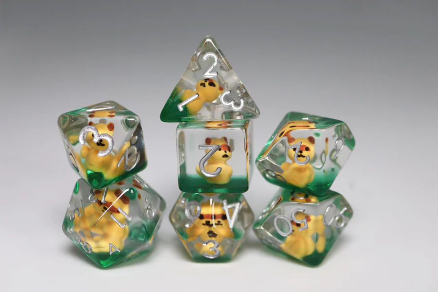 Baby Raccoon Poly 7 Dice Set