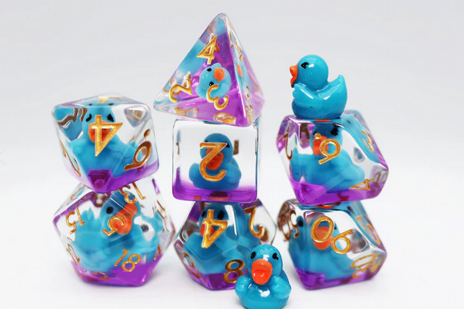 Duck on the Pond Poly 7 Dice Set