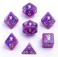 Pixie Dust with Silver Glow in the Dark Poly 7 Dice Set