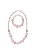 Pinky Pearl Necklace and Bracelet Set
