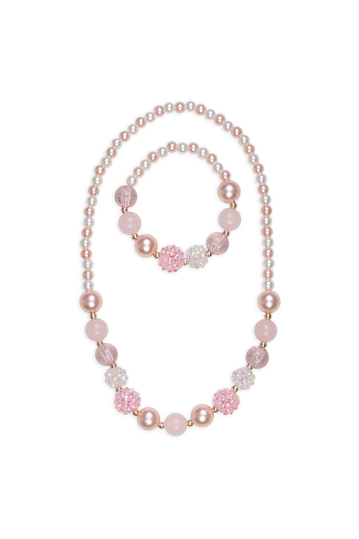 Pinky Pearl Necklace and Bracelet Set