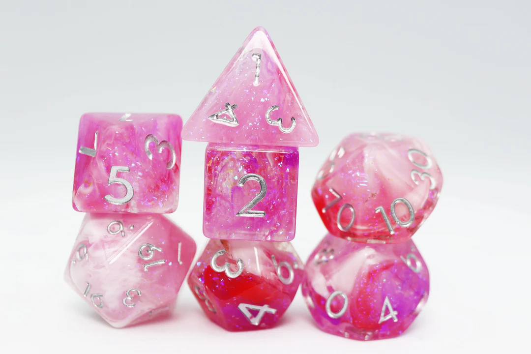 Flushed Frost Poly 7 Dice Set