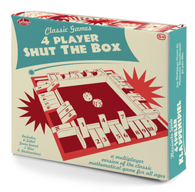 WOODEN 4 PLAYER SHUT THE BOX GAME