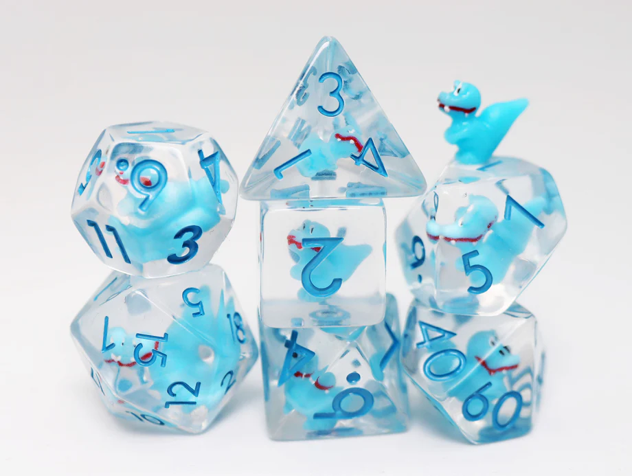 Baby Velociraptor Poly 7 Dice Set