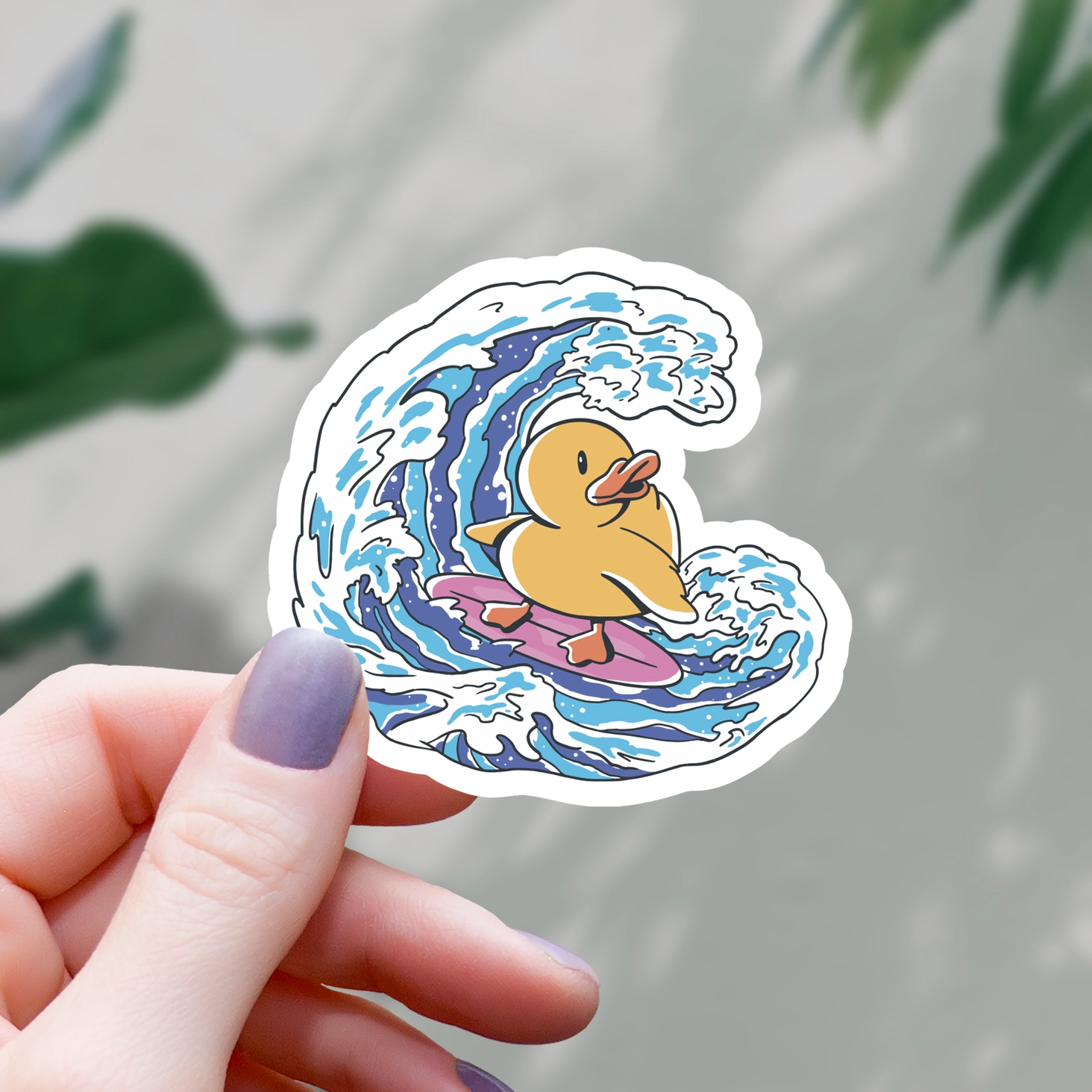 Surfing Rubber Duck Vinyl Sticker