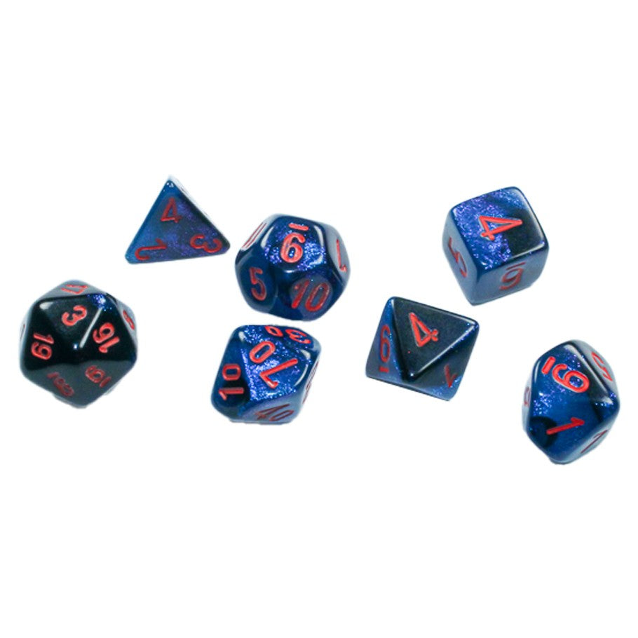 Gemini Black-Starlight/red Mini-Poly 7 Dice Set
