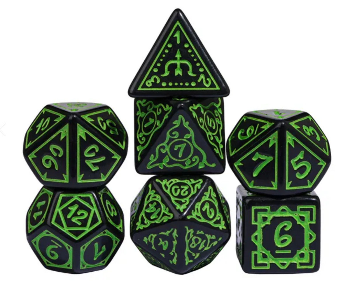 Cryptic Knots Verdant Poly 7 Dice Set