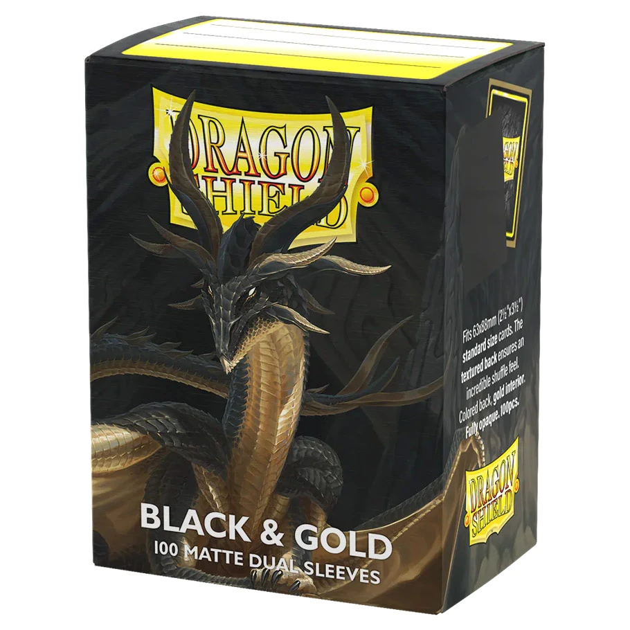 Card Sleeves: Dragon Shield: Dual Matte: Black & Gold (100)