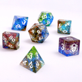 Dragon's Hoard Polyhedral Dice Set - Blasted Glass - Prismatic